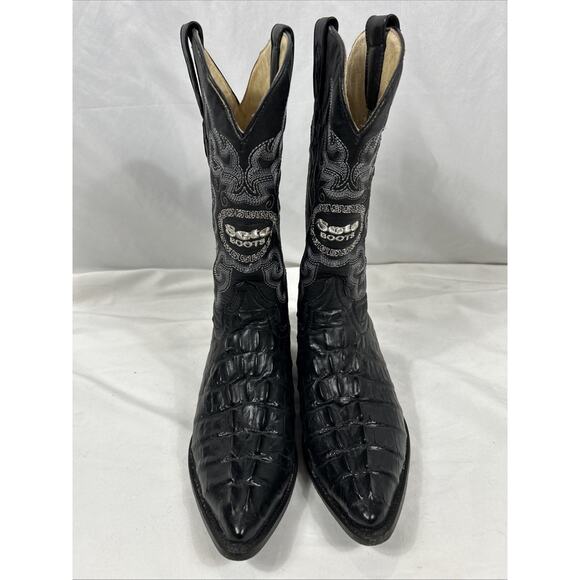 Soto Handmade Alligator Hornback Made in Mexico Tail Boots Size 8.5 Mex 27.5 - Picture 2 of 6